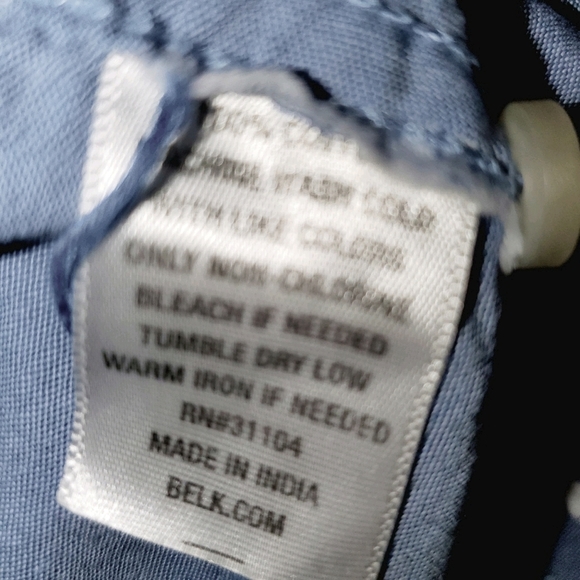 J. Khaki Youth Long Sleeve Button Up - Blue w/ Embroidered Dogs 163 - Picture 5 of 6